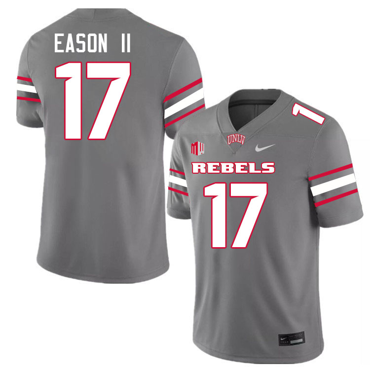 Men #17 Nijrell Eason II UNLV Rebels College Football Jerseys Stitched-Grey